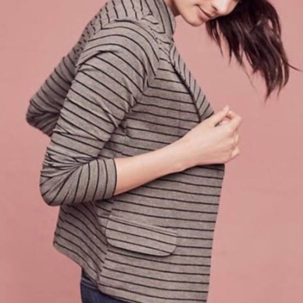 Anthropology Dolan Charcoal Striped Blazer Jacket Career Contemporary Sweater